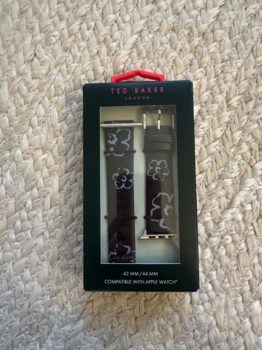 Ted Baker Brown Floral Leather Apple Watch Strap